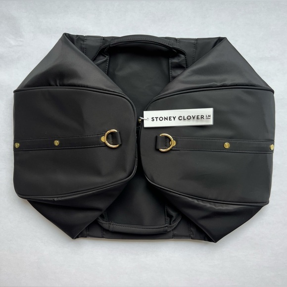 Stoney Clover Lane Handbags - Stoney Clover Lane Noir Black Nylon Duffel Bag with Gold Metal Hardware NWT
